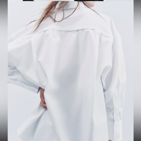 ZARA Oversized Garbadine Shirt - Picture 4 of 10